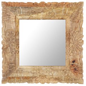 vidaXL Огледало, 50x50 см, мангово дърво масив
