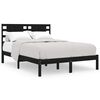 vidaXL Рамка за легло черна дърво масив 120x190 см Small Double