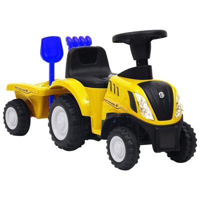 vidaXL Детски трактор New Holland, жълт
