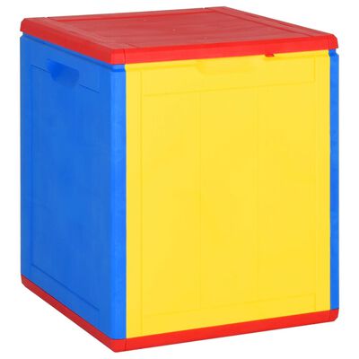 vidaXL Градинска кутия за съхранение, цветна, PP ратан, 90 л