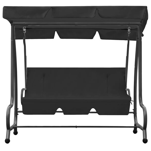 vidaXL Градинска люлка със сенник, антрацит