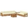 vidaXL Комплект дивани за открито 8 pcs Натурален и Крема