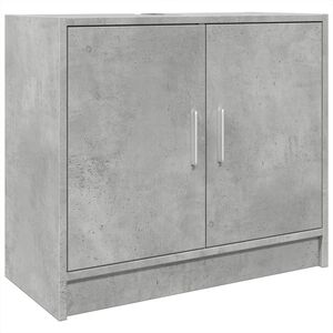 vidaXL Долен шкаф за мивка, бетонно сив, 63x29x55 см, инженерно дърво