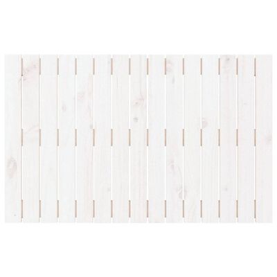 vidaXL Стенна табла за спалня, бяла, 95,5x3x60 см, борово дърво масив