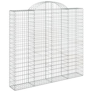 vidaXL Дъговидна габионна кошница 200x30x180/200 см поцинковано желязо