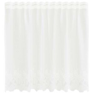 vidaXL Перде от дантела С завеси Флорален Бяло 100 x 150 cm Полиестер