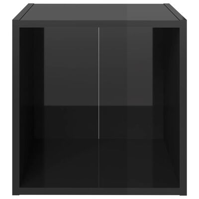 vidaXL ТВ шкафове, 4 бр, черен гланц, 37x35x37 см, ПДЧ