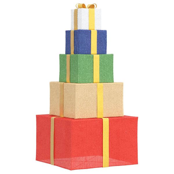 vidaXL Коледна декорация Подаръчна кутия 250 светодиода топло бяло