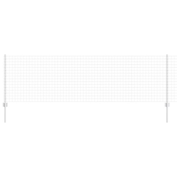 vidaXL Ограда с пост Сребрист 0,8 x 25 m Стомана