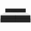 vidaXL Легло с място за съхранение Черно 200 x 200 cm Изкуствена