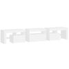 vidaXL ТВ шкаф с LED осветление, бял, 200x36,5x40 см