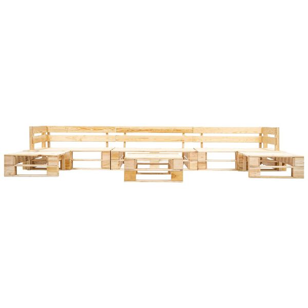 vidaXL Градински мебели от палети, 6 части, натурално дърво