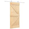 vidaXL Преплъзваща се врата 85 x 210 cm Естествено и бяло