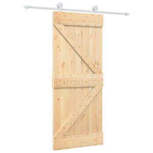 vidaXL Преплъзваща се врата 85 x 210 cm Естествено и бяло