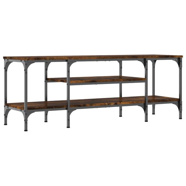 vidaXL ТB шкаф, опушен дъб, 121x35x45 см, инженерно дърво и желязо