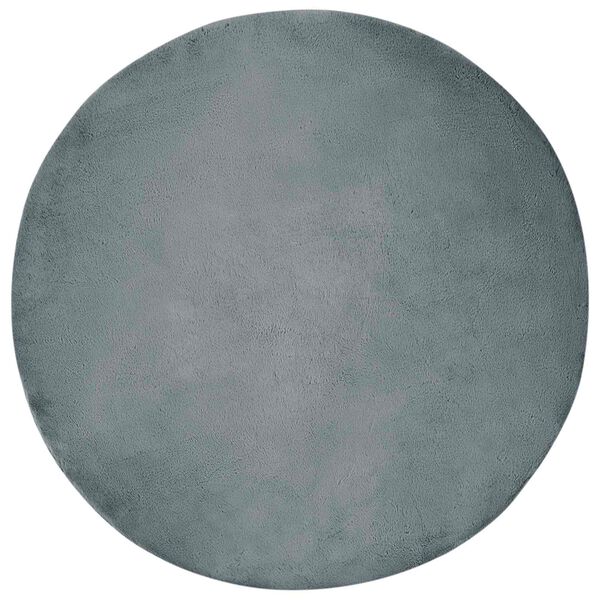 vidaXL Килим с изкуствена заешка козина Olite Антрацит &Oslash; 120 см