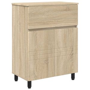vidaXL Шкаф със светло за баня Дъб сонома 60 x 35 x 80 см