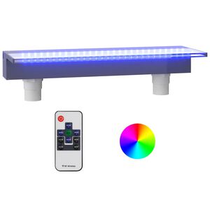 vidaXL Преливник за водопад с RGB LED, акрил, 60 см