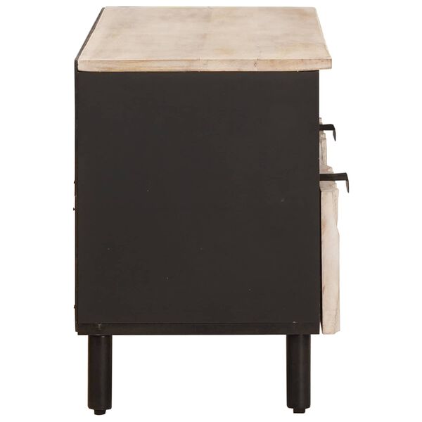 vidaXL ТВ шкаф с чекмедже Финал на бяло измиване 100 x 33 x 46 см