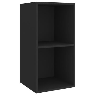 vidaXL ТВ шкаф за стенен монтаж, черен, 37x37x72 см, ПДЧ