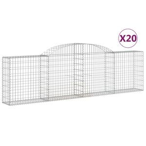 vidaXL Габионни кошници арка 20 бр 300x30x80/100 см поцинковано желязо