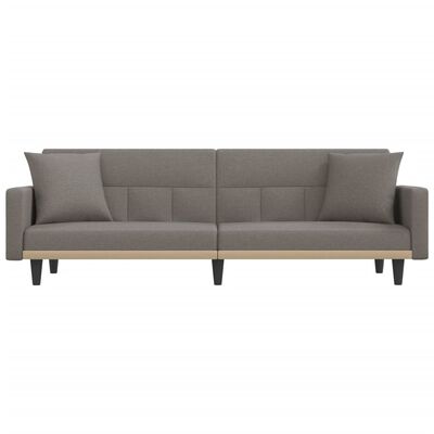 vidaXL Разтегателен диван с възглавници, таупе, плат