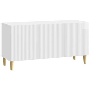 vidaXL ТВ шкаф Бял гланц 99 x 34,5 x 50 см Инженерна дървесина