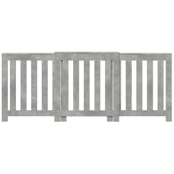 vidaXL Капак за радиатор, бетонно сив, 205x21,5x83,5см инженерно дърво