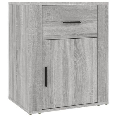 vidaXL Нощно шкафче, сив сонома, 50x36x60 см, инженерно дърво