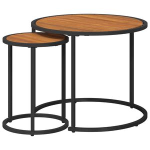 vidaXL Комплект кафе маса 2 pcs Солидно акациево дърво