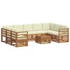 vidaXL Комплекти дивани с възглавница 10 pcs Натурален и Крема