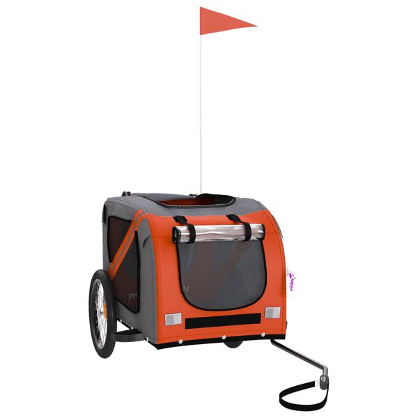 vidaXL Ремарке за колело за любимци оранжев черен Оксфорд плат желязо