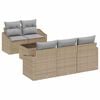 vidaXL Комплект дивани с възглавница 6 pcs Бежово и сиво полиратан