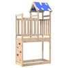 vidaXL Игрална кула Кафяво 110.5 х 52.5 х 215 см Солидно борово дърво