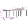 vidaXL Градинска маса Антрацит 250 x 100 x 73 см полиратан