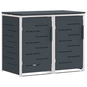 vidaXL Съхранение на контейнер for 2 Bins 240L Неръждаема стомана