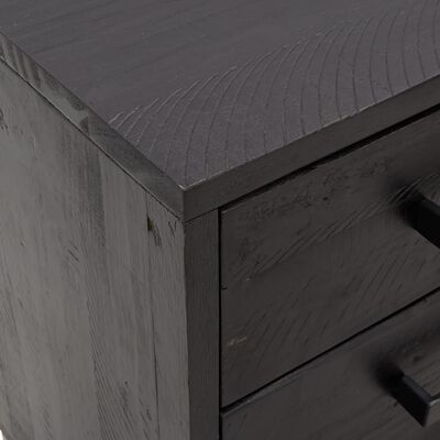 vidaXL Нощни шкафчета, 2 бр, черни, 40x30x55 см, борово дърво масив