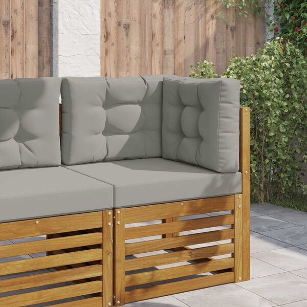 vidaXL Възглавница за диван на открито 3 pcs Сив Полиестер