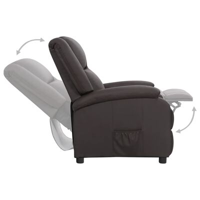 vidaXL Електрически наклоняем стол, кафяв, естествена кожа