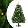 vidaXL Изкуствено коледно дърво с хингед Зелено 150 cm PVC и стомана