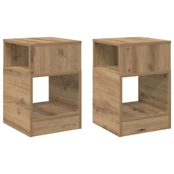 vidaXL Крайна масичка 2 pcs Дъб 30,5 x 30 x 45 см Инженерно дърво