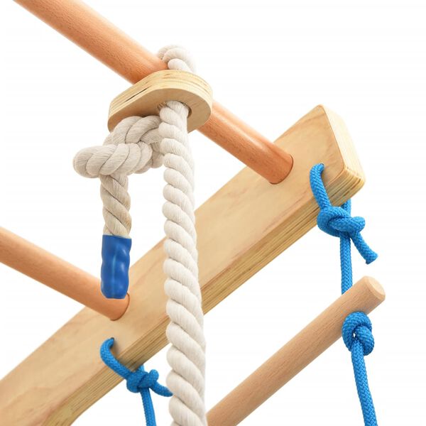 vidaXL Шведска стена с гимнастически халки, дърво