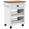 vidaXL Кухненска количка BODO бяла и кафява 67,5x45x80 см
