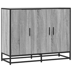 vidaXL Сайдборд, сив сонома, 94x35x76 см, инженерно дърво