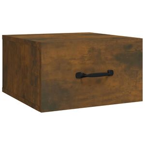 vidaXL Нощно шкафче за стенен монтаж, опушен дъб, 35x35x20 см