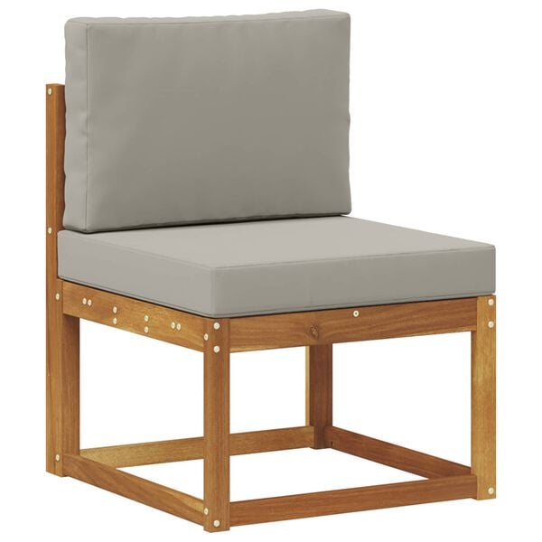 vidaXL Комплект дивани за открито 5 pcs Естествено и светло сиво