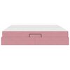 vidaXL Легло с място за съхранение и матрак Розово 200 x 200 cm Кадифе
