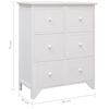 vidaXL Страничен шкаф с 6 чекмеджета, бял, 60x30x75 см, пауловния