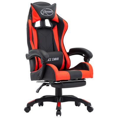 vidaXL Геймърски стол подложка за крака червено/черно изкуствена кожа