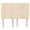 vidaXL Табла за легло, кремава, 144x5x118/128 см, плат